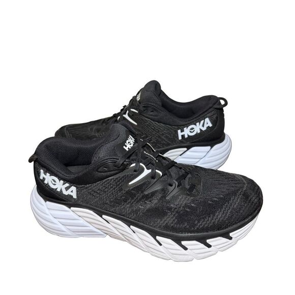 Hoka Men\'s Gaviota 4 Black and White Athletic Shoes size 9.5 B main image 6
